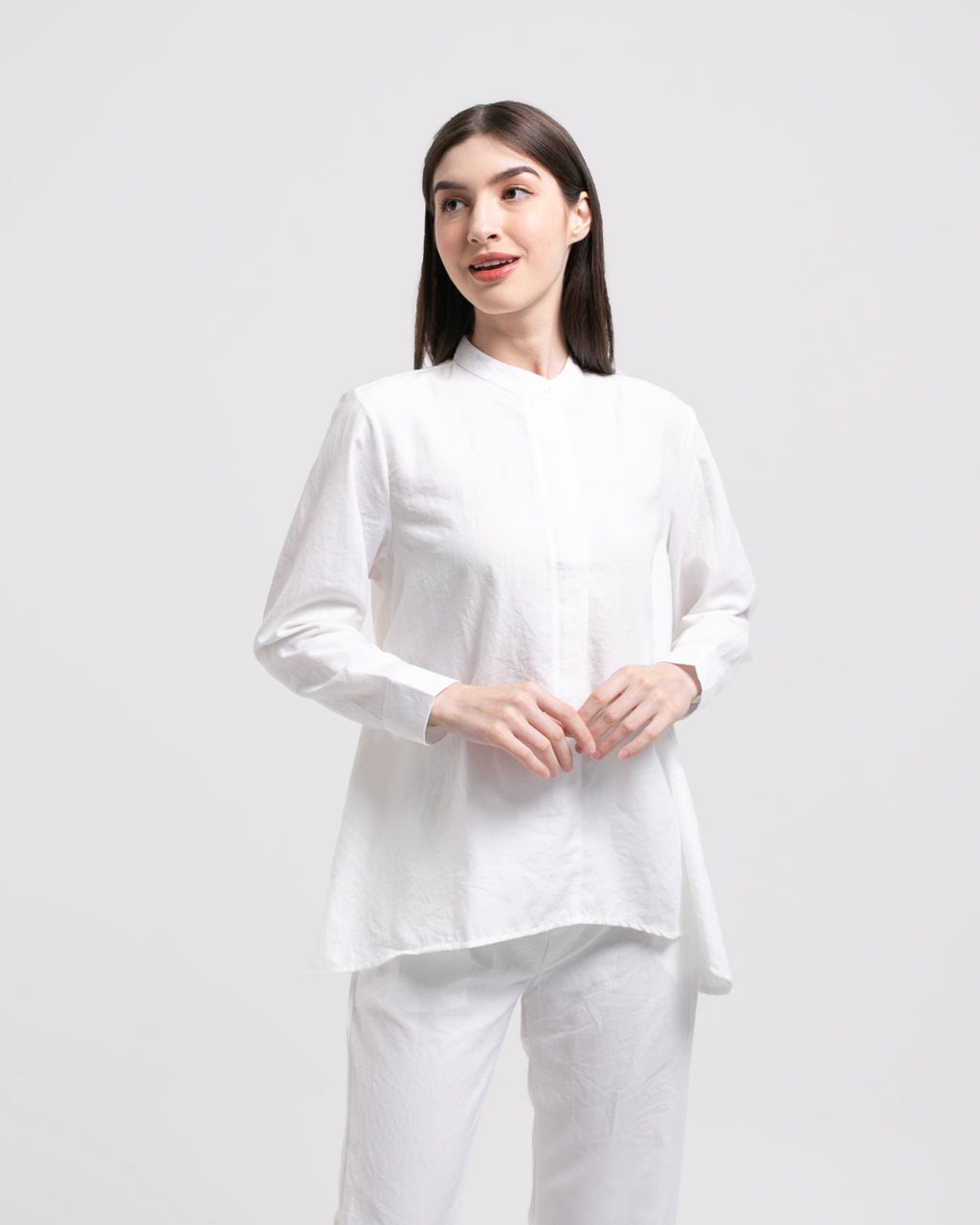 Cotton Set Oriel Blouse Byan Pants White