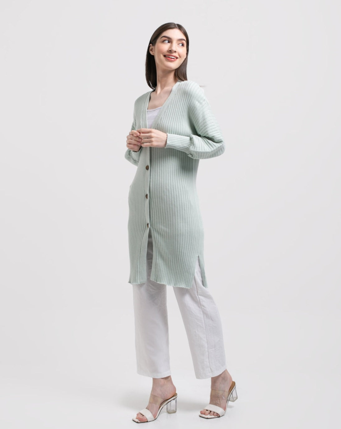 Natasha Knitted Outerwear Mint