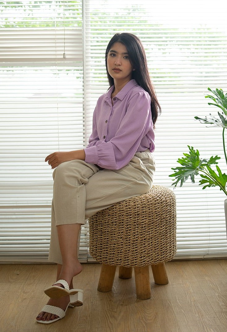 Livy Crinkle Blouse Lilac