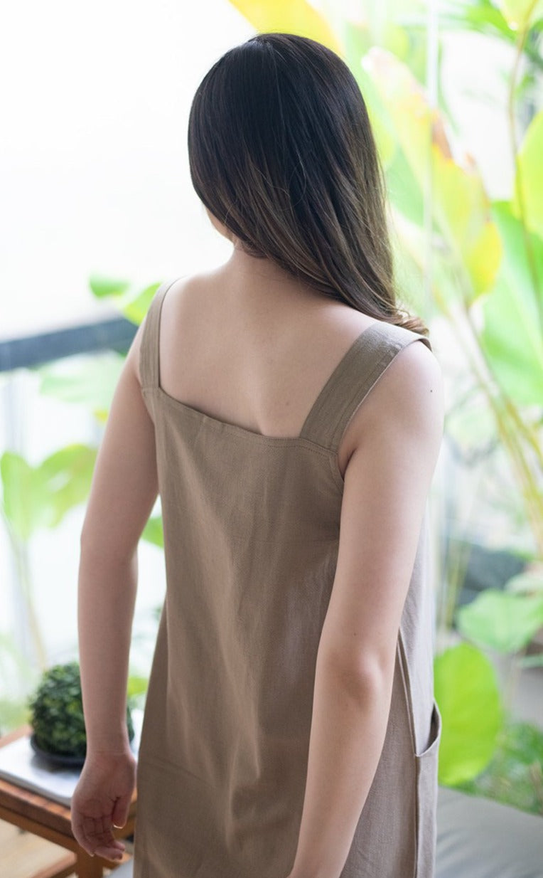 Tabina Linen Dress Mocca