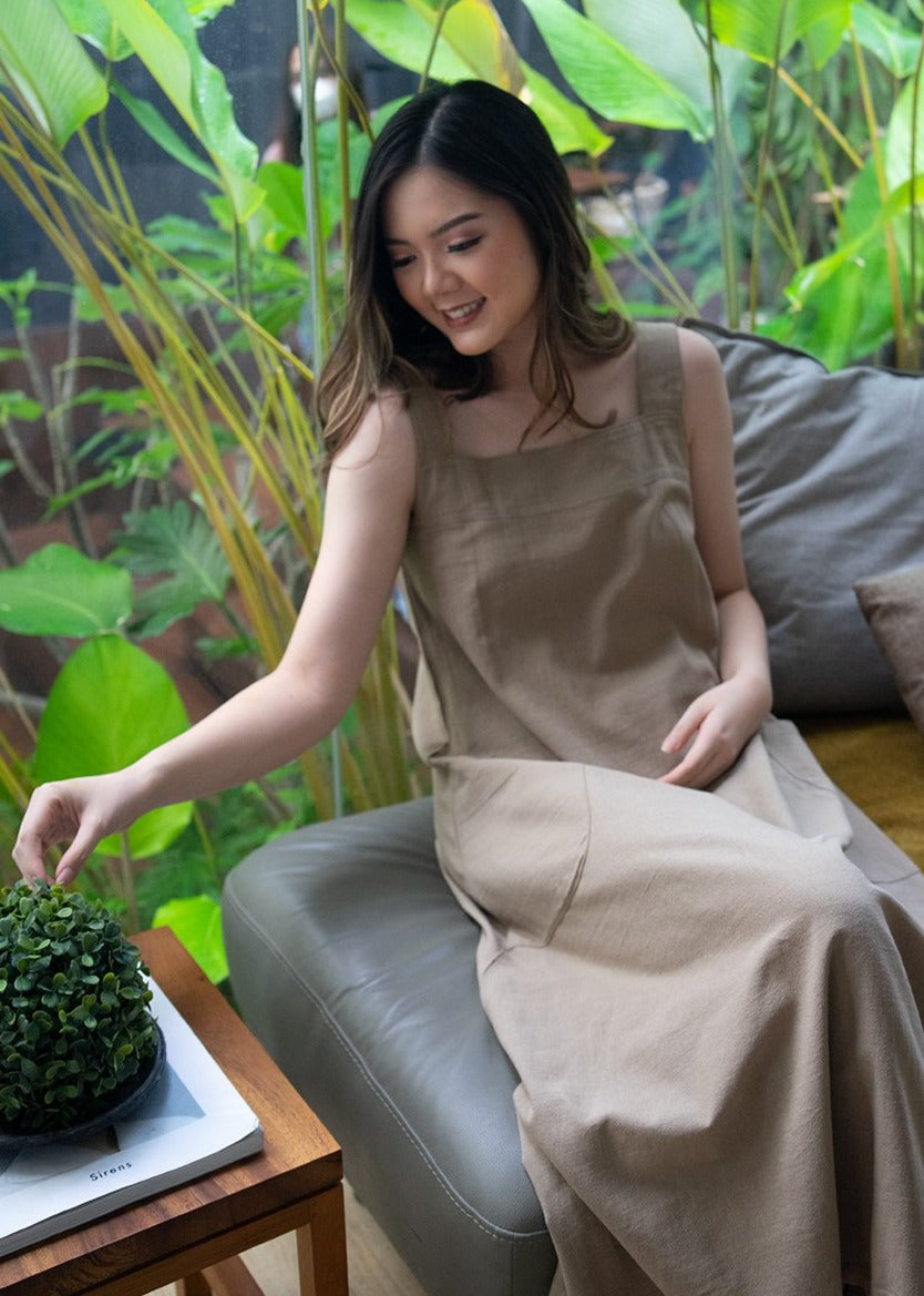 Tabina Linen Dress Mocca