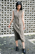 Shirley Pure Linen Blazer Olive Green