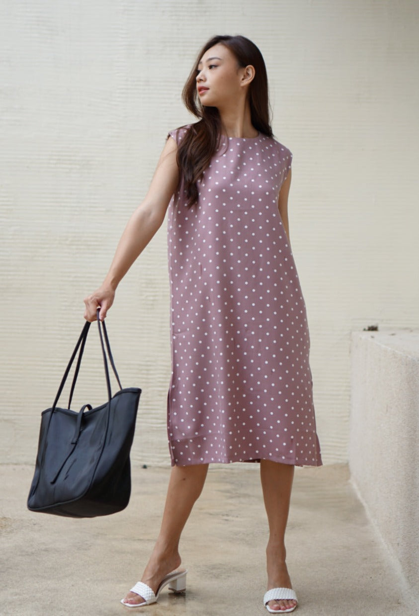Via Polkadot Dress Pink