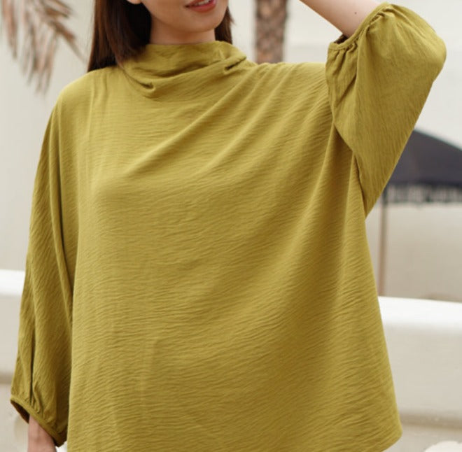 Viona Crinkle Blouse Lime