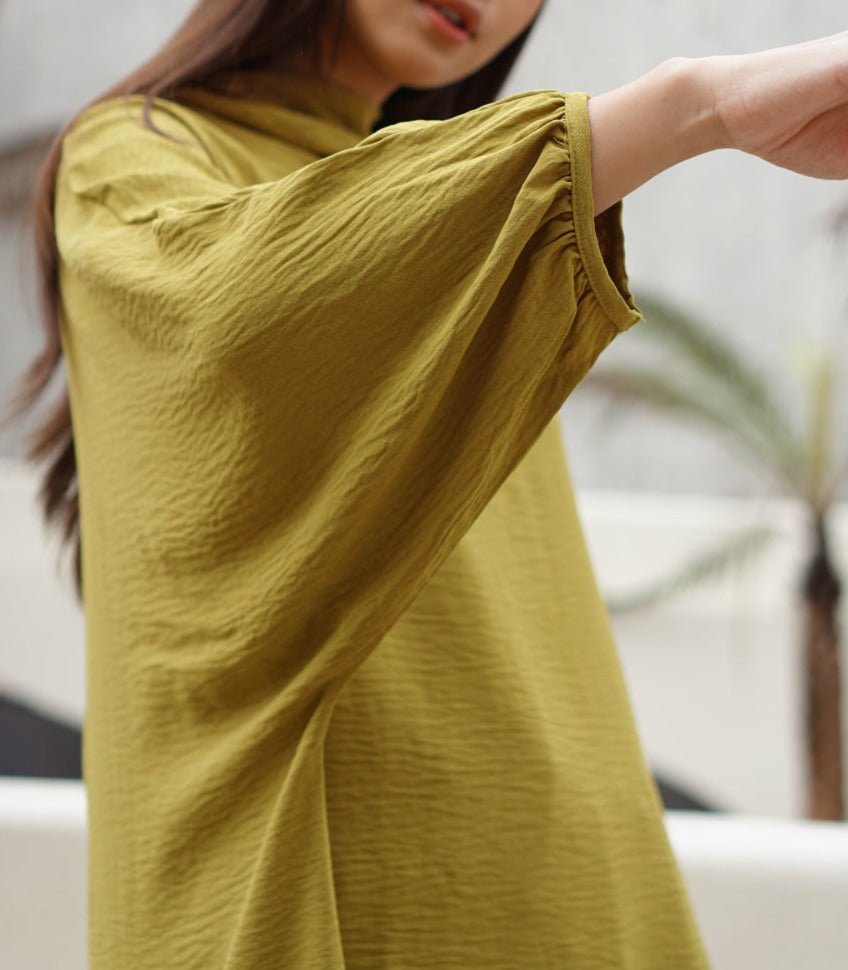 Viona Crinkle Blouse Lime