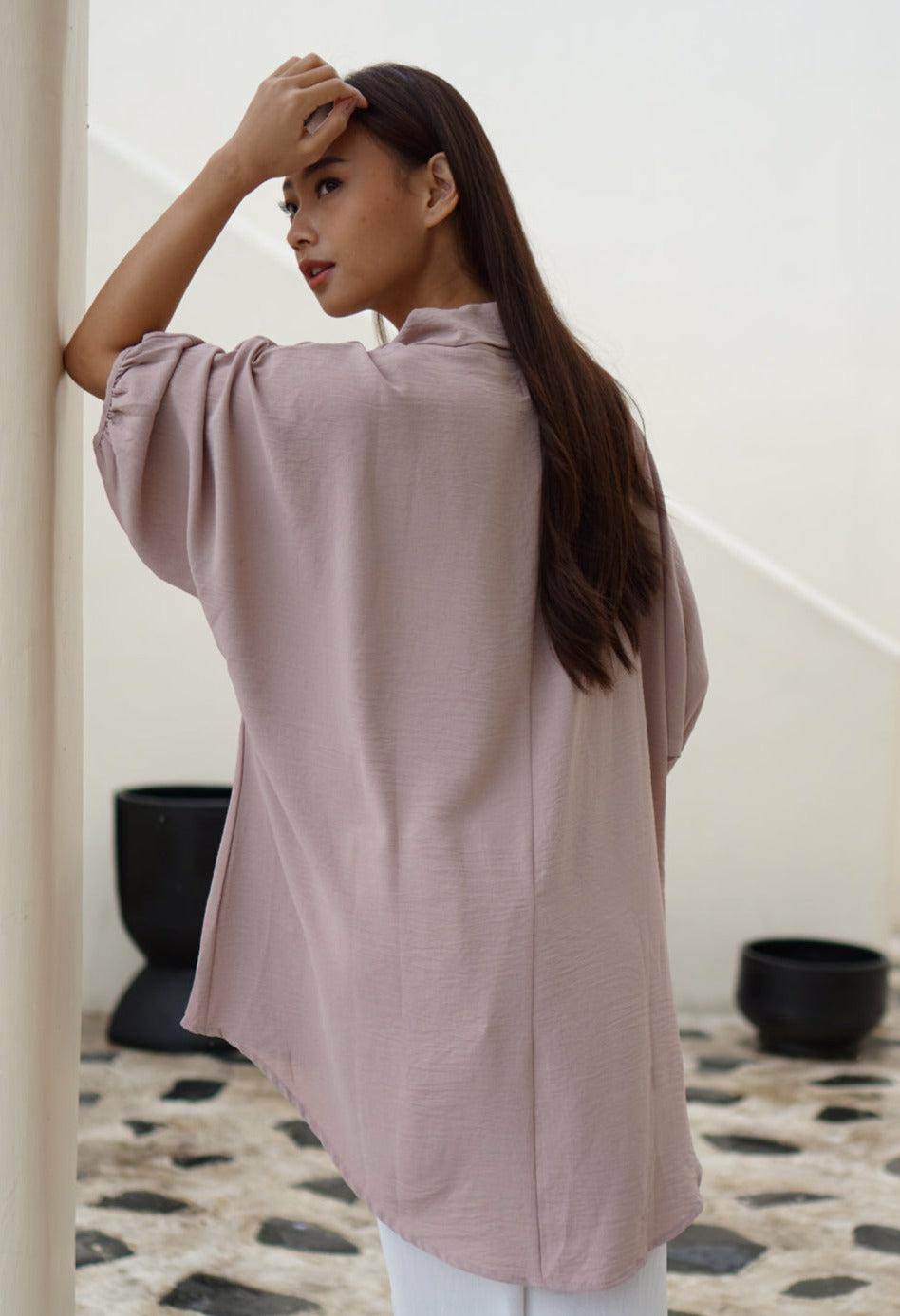 Viona Crinkle Blouse Sand