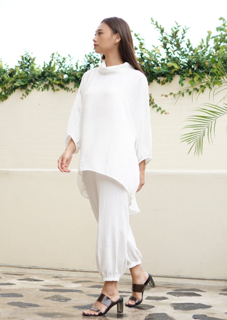 Viona Crinkle Blouse Jemima Pants White