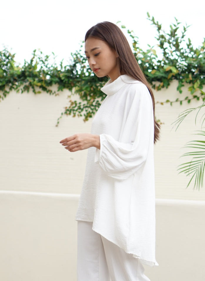 Viona Crinkle Blouse Jemima Pants White