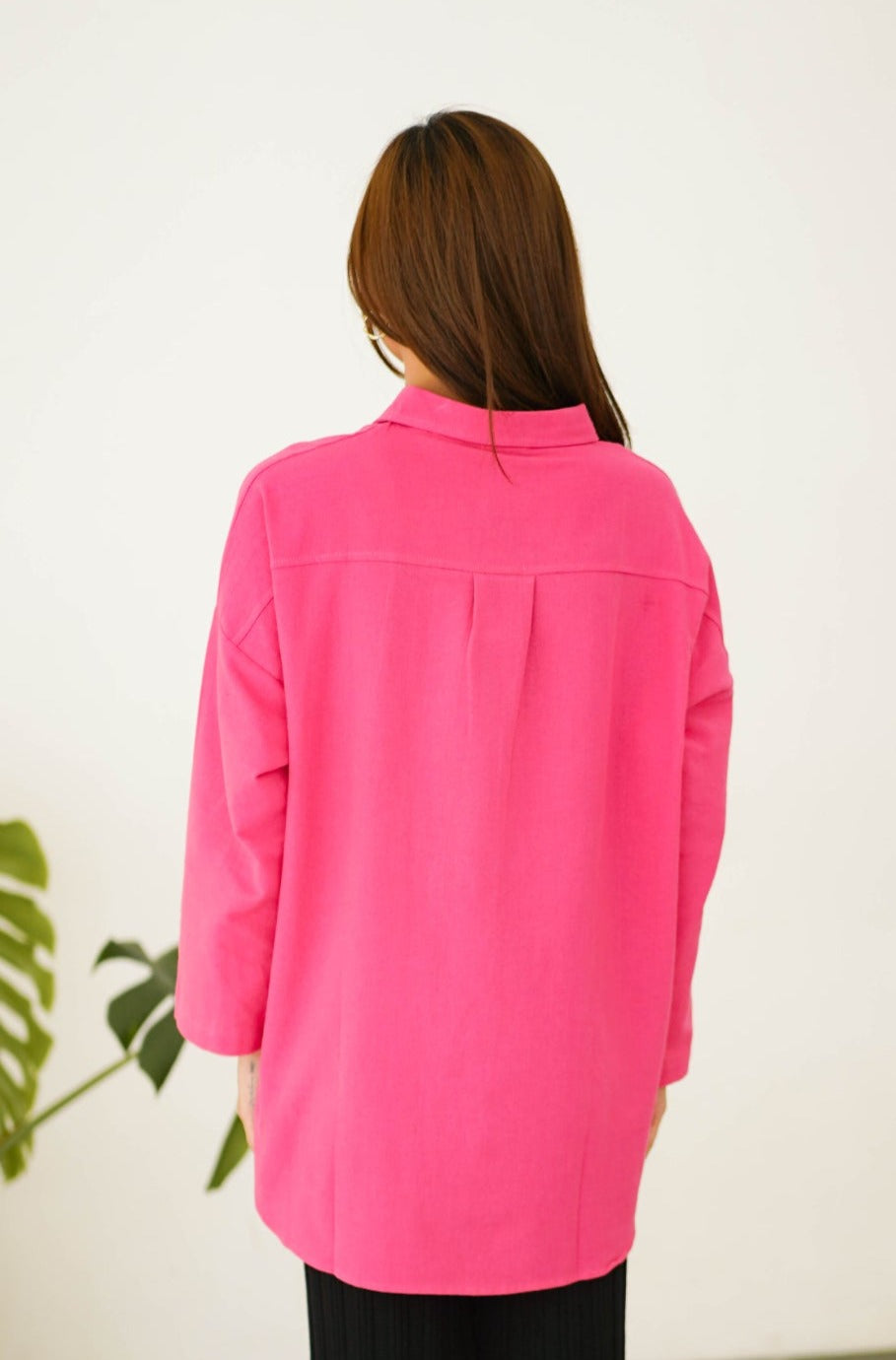Cleo Linen Blouse Fuchsia