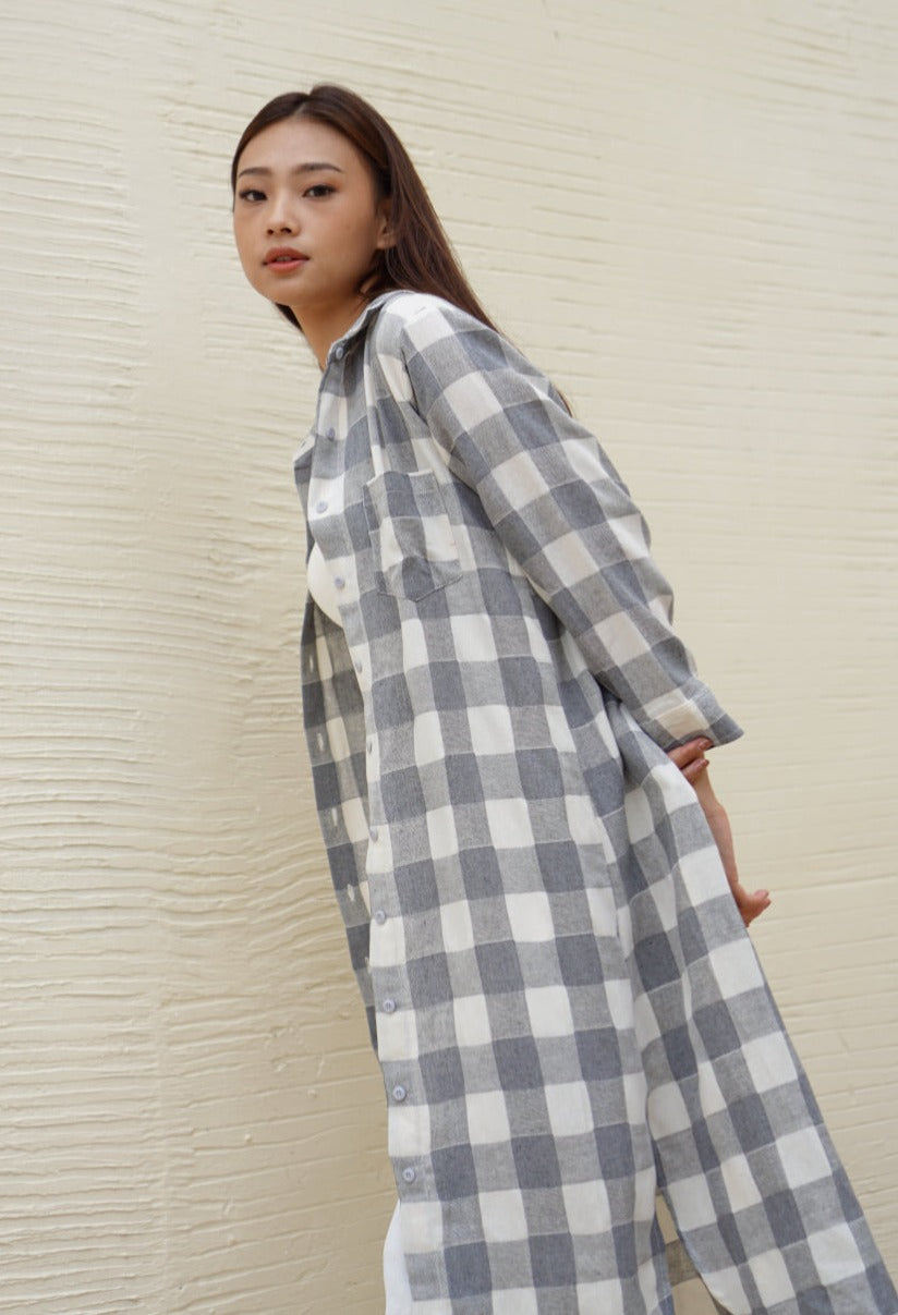 Nyra Linen Dress / Outerwear Grey