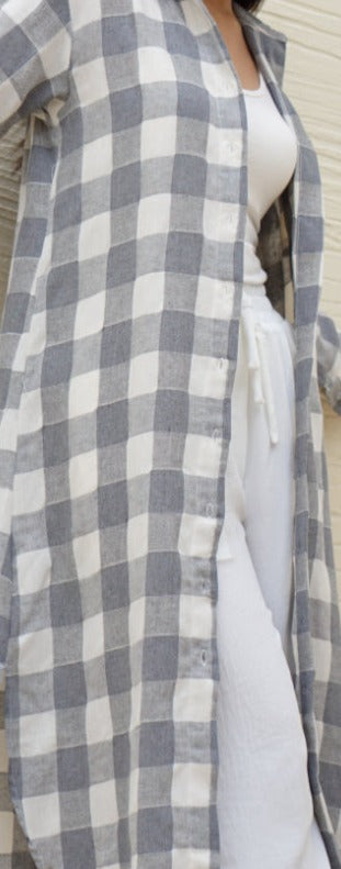 Nyra Linen Dress / Outerwear Grey
