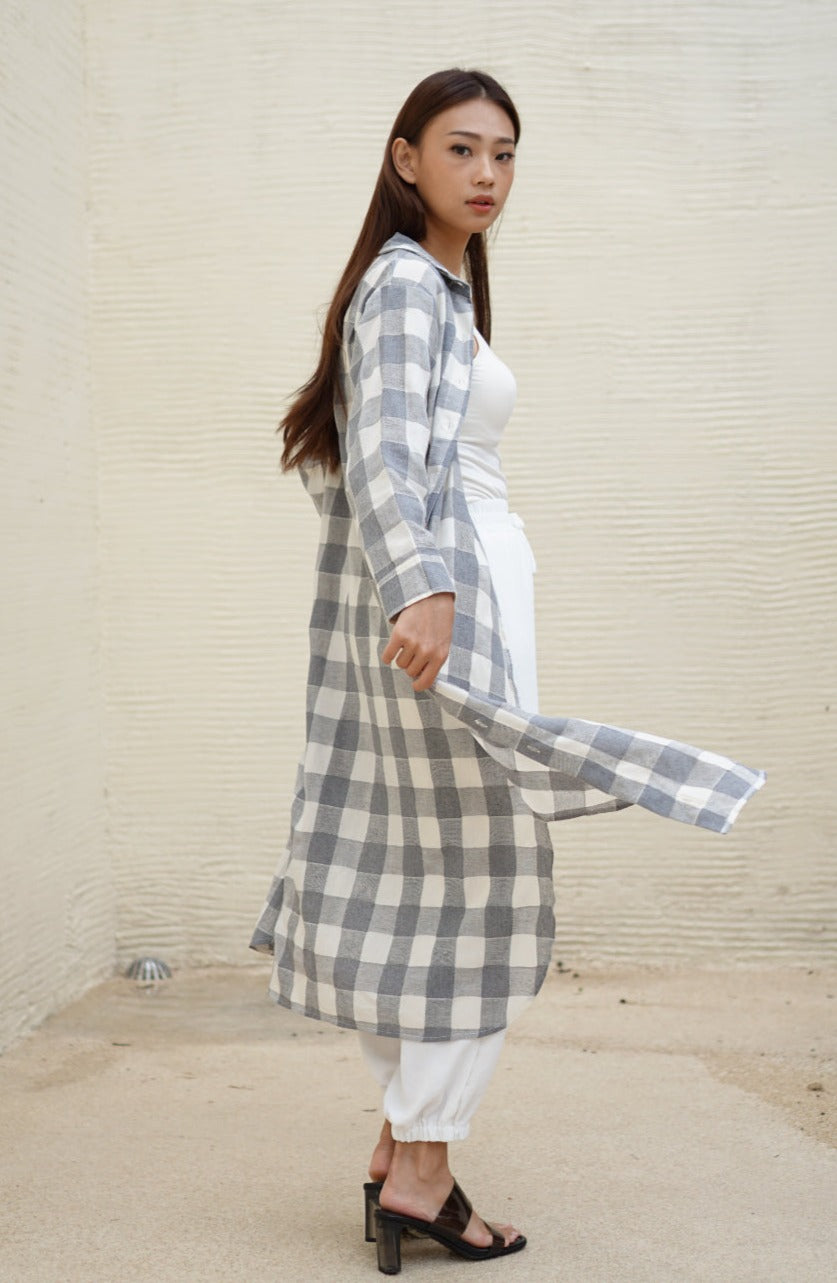 Nyra Linen Dress / Outerwear Grey