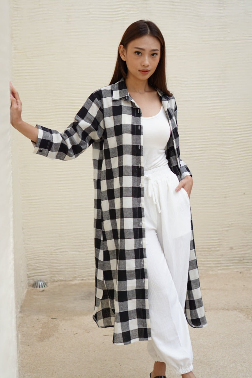 Nyra Linen Dress / Outerwear Black