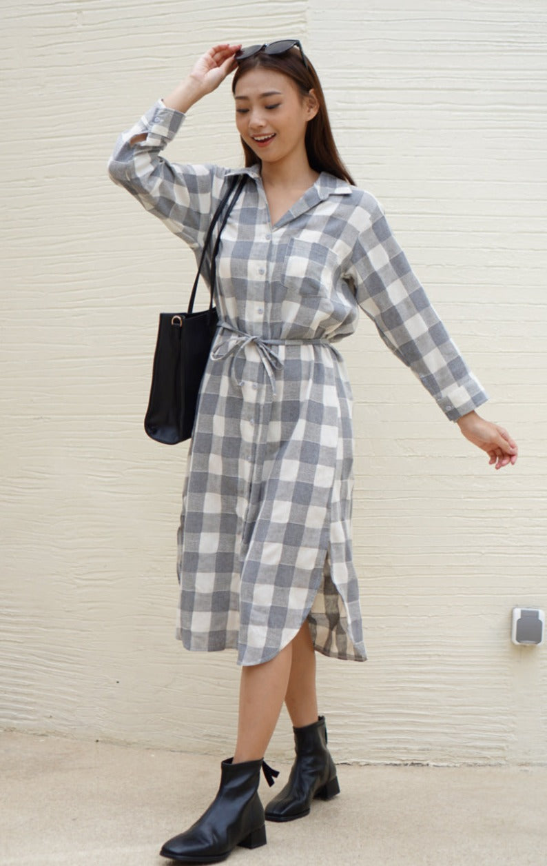 Nyra Linen Dress / Outerwear Grey