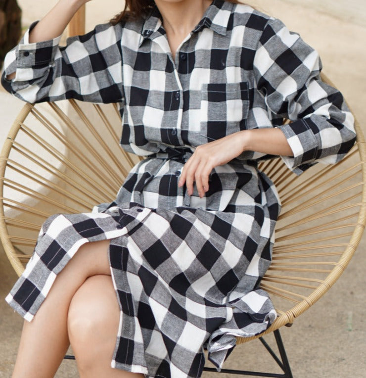 Nyra Linen Dress / Outerwear Black