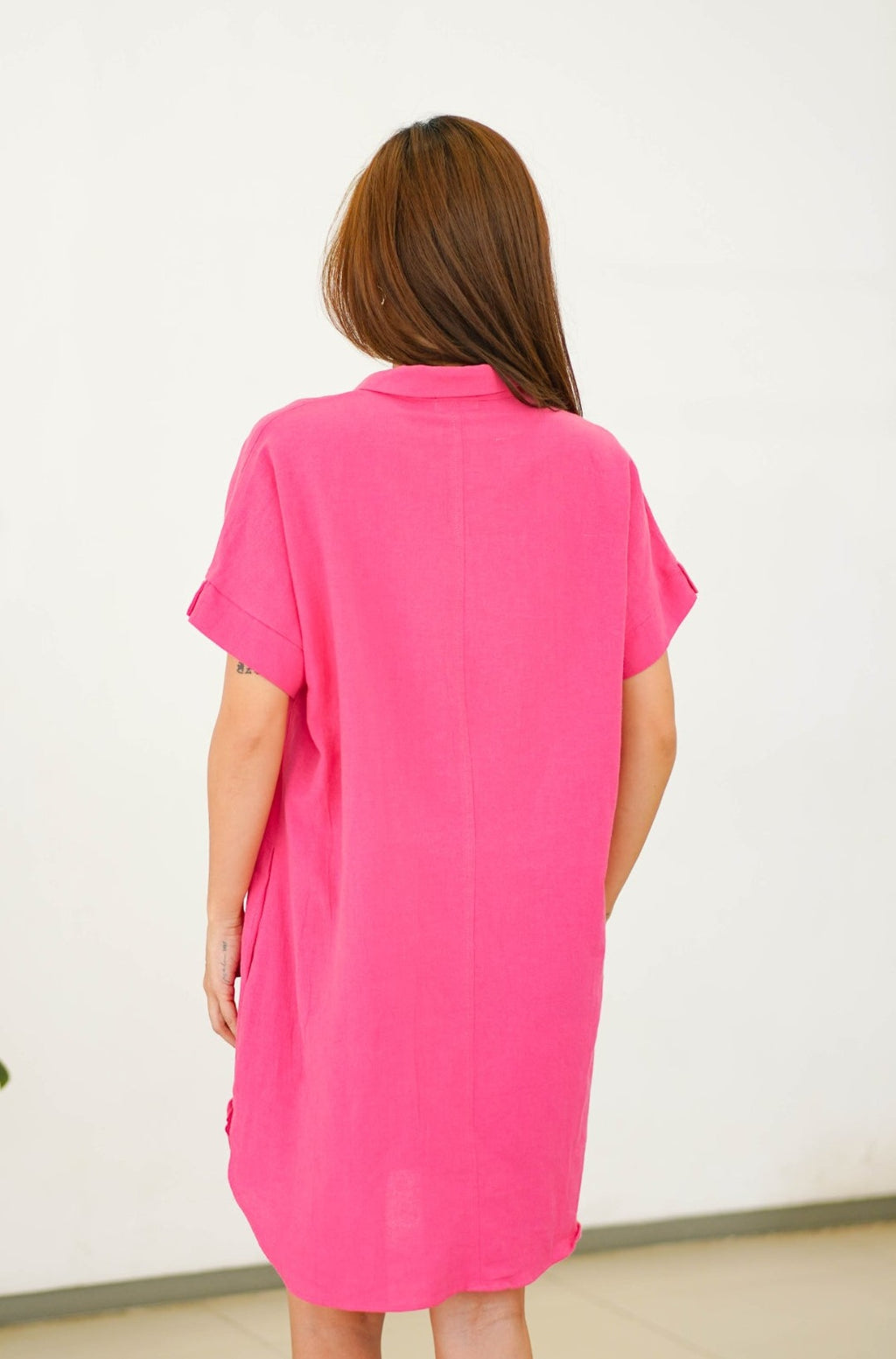 Rula Linen Blouse Fuchsia