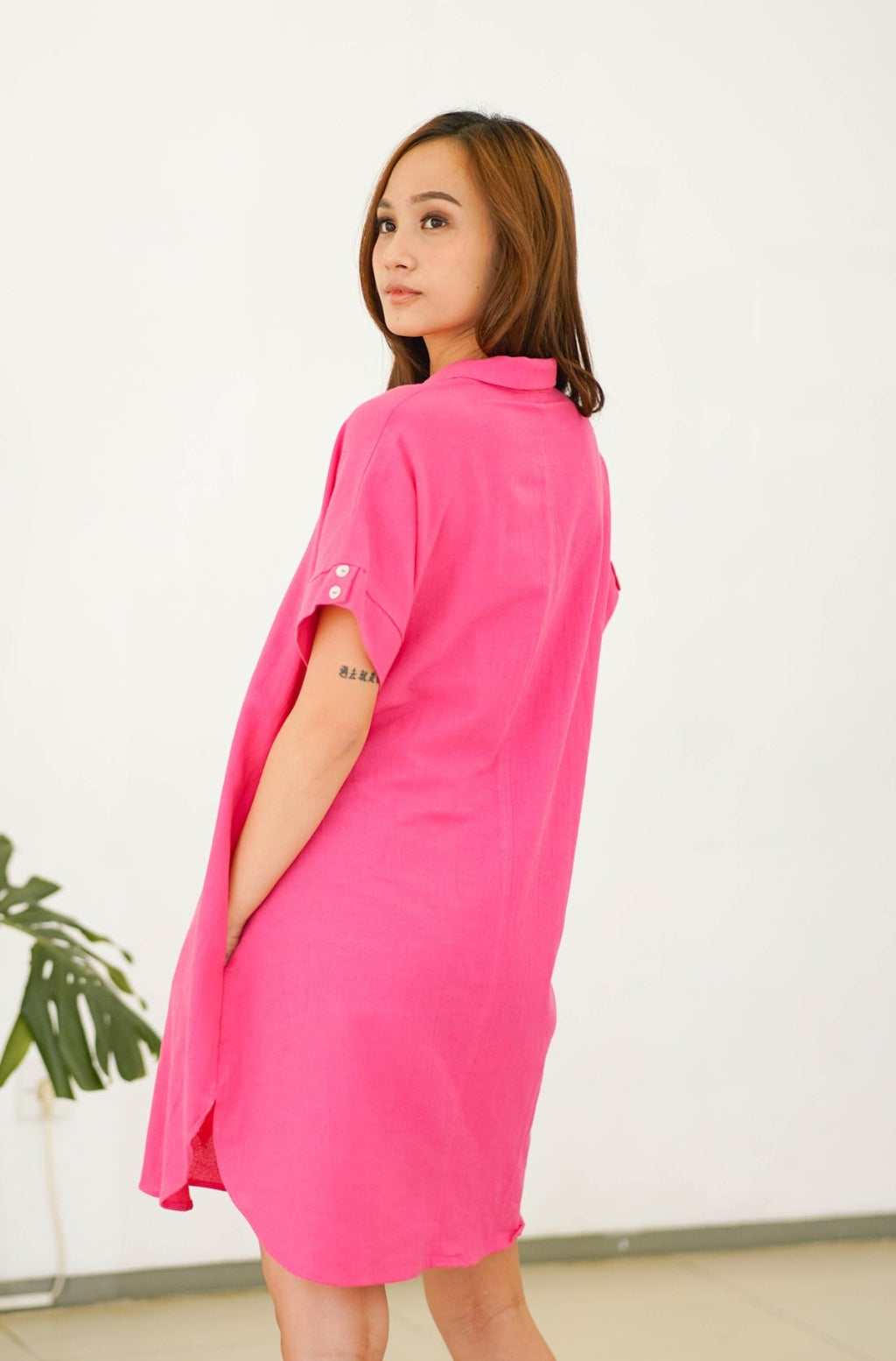 Rula Linen Blouse Fuchsia