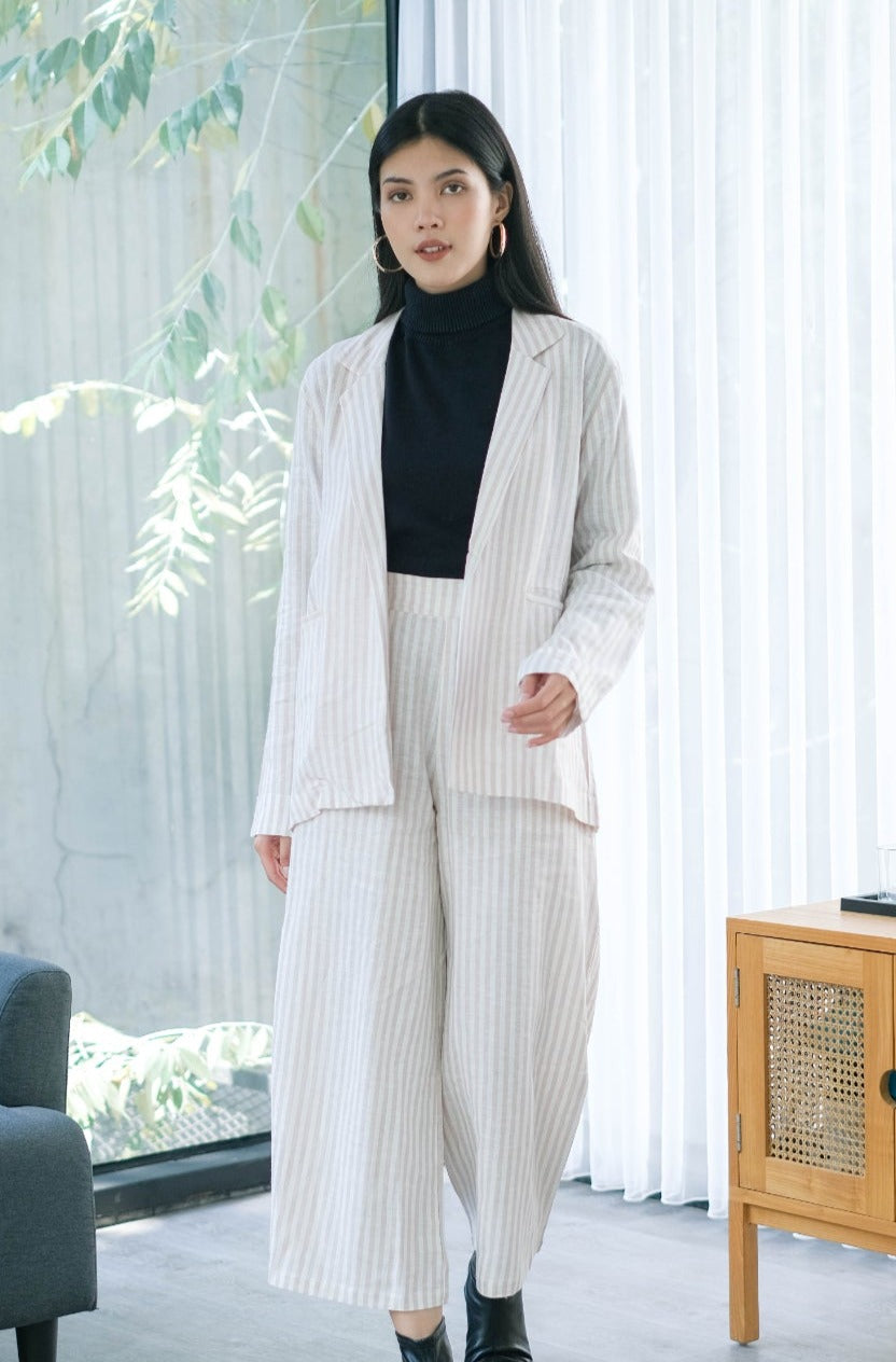 Esme Azka Pure Linen Outfit Set Dusty Pink