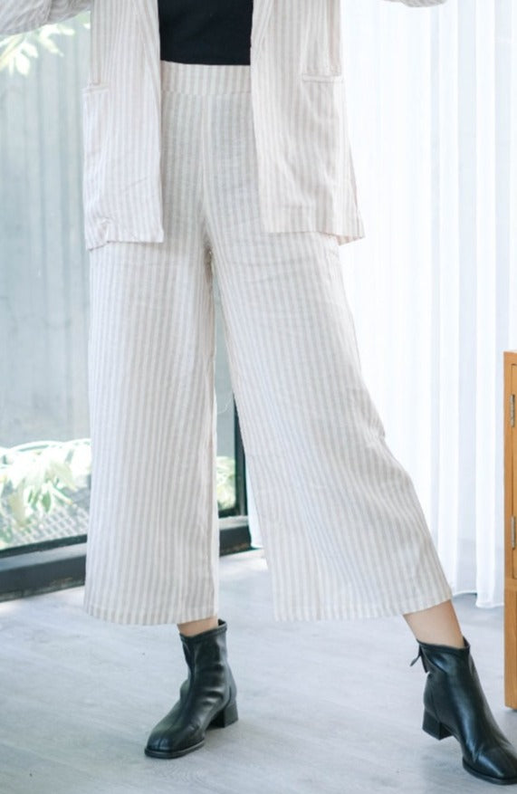 Esme Azka Pure Linen Outfit Set Dusty Pink