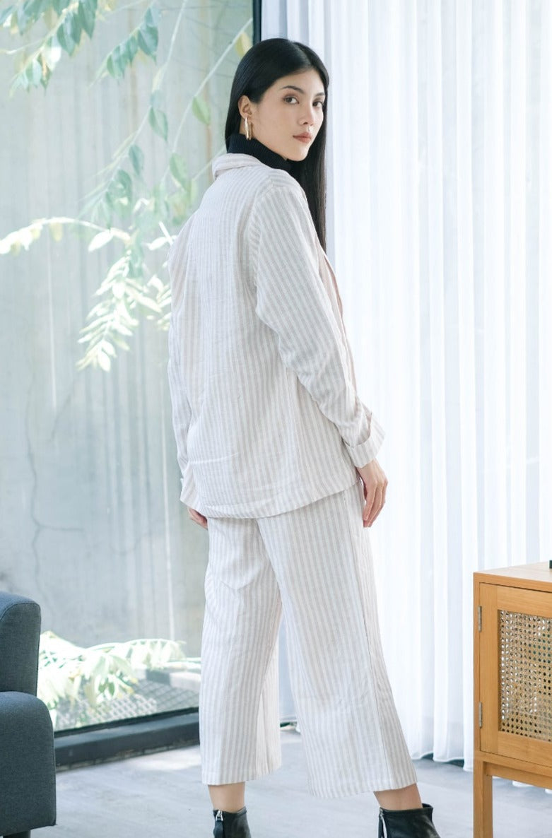 Esme Azka Pure Linen Outfit Set Dusty Pink