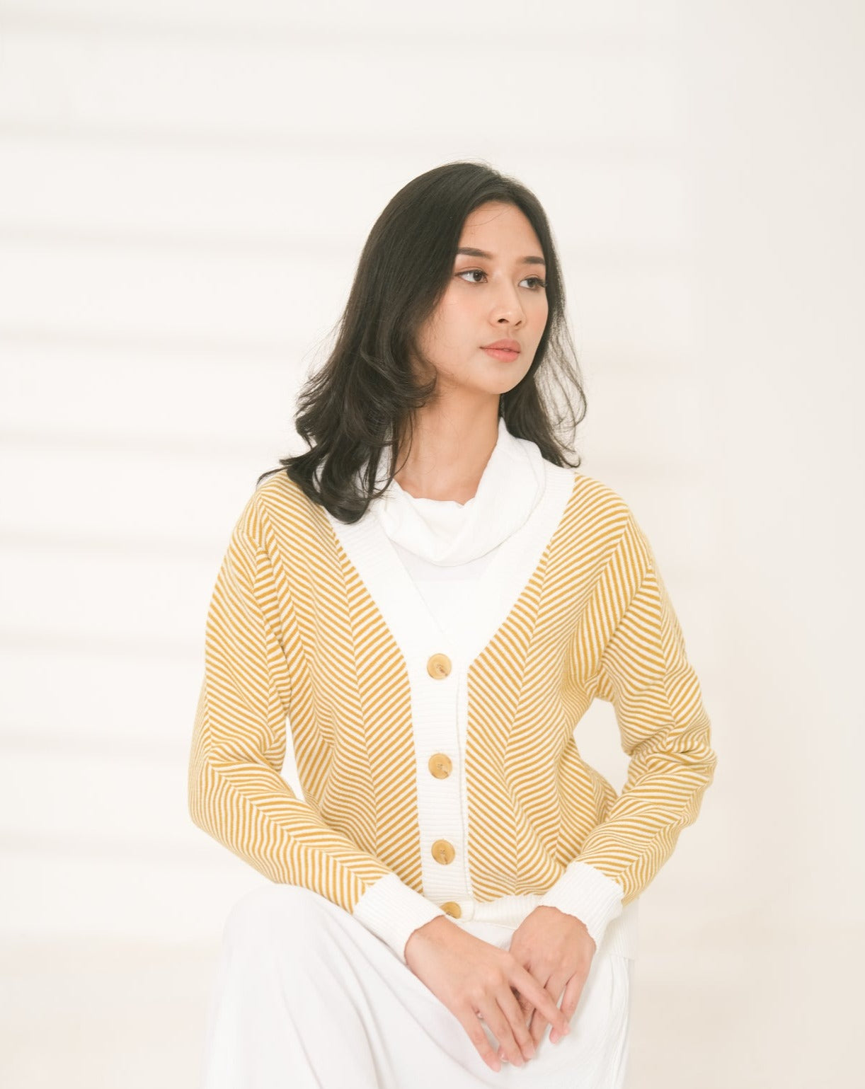 Elyna Cardigan Knitted Yellow