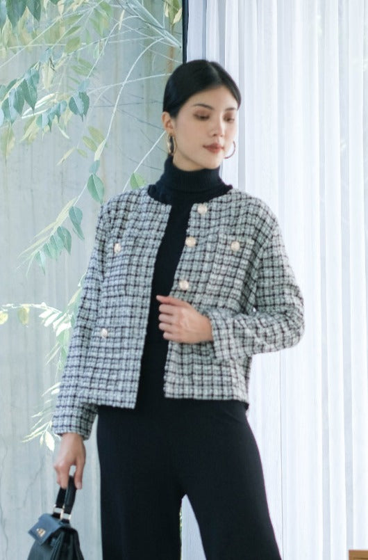 Jesslyn Tweed Blazer Black