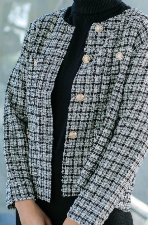 Jesslyn Tweed Blazer Black