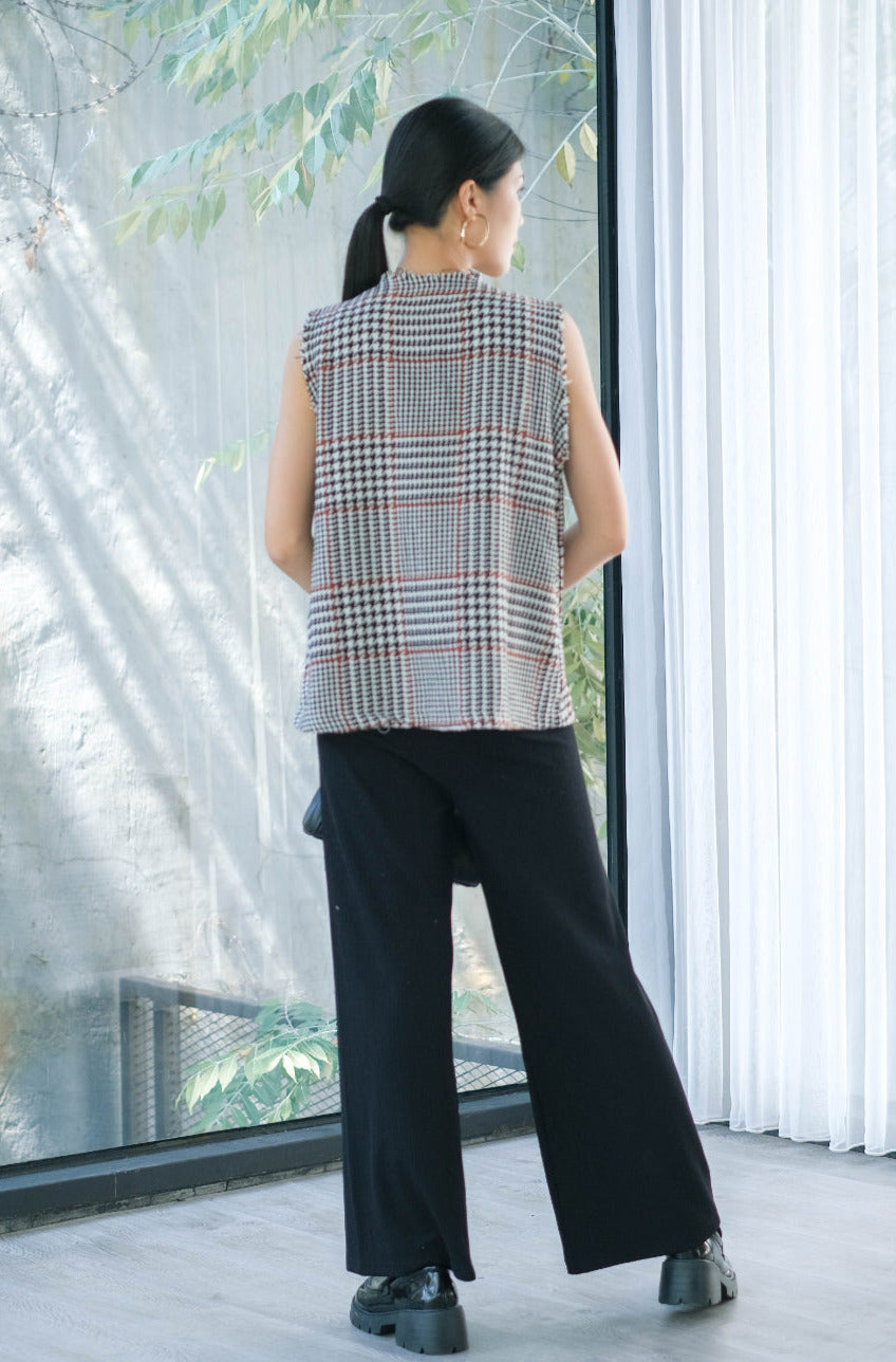 Jia Tweed Vest Black