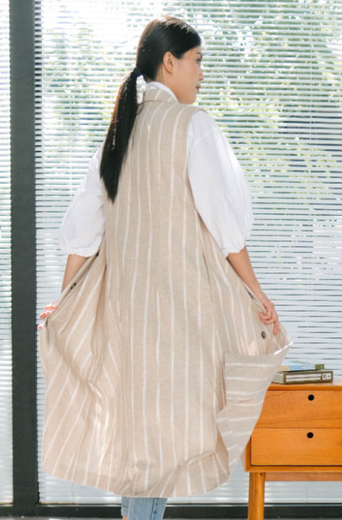 Shirley Pure Linen Outerwear Khaki