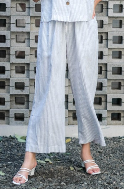 Aleda Wylie Linen Outfit Sets Blue