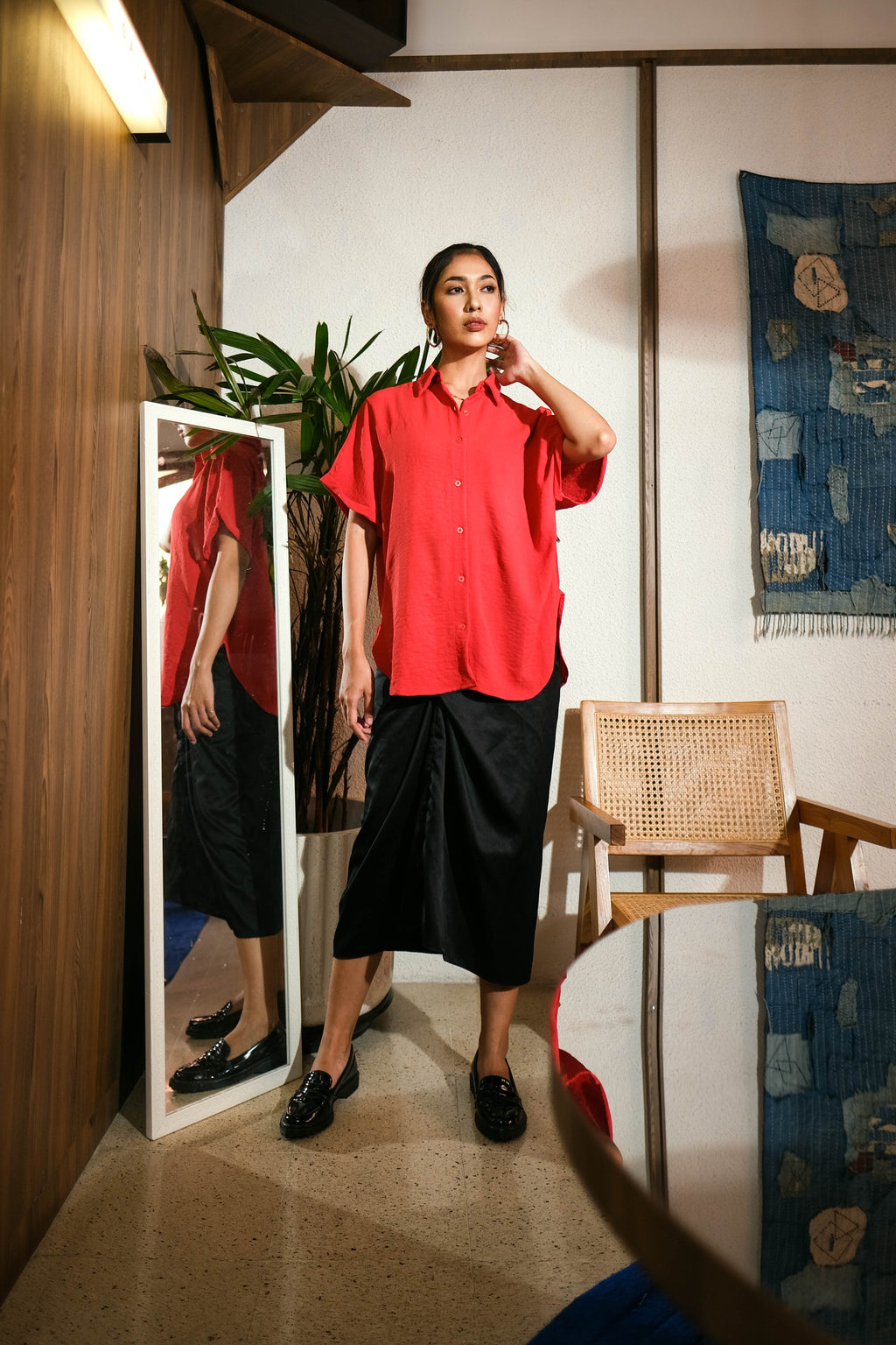 Twila Flowy Blouse Red