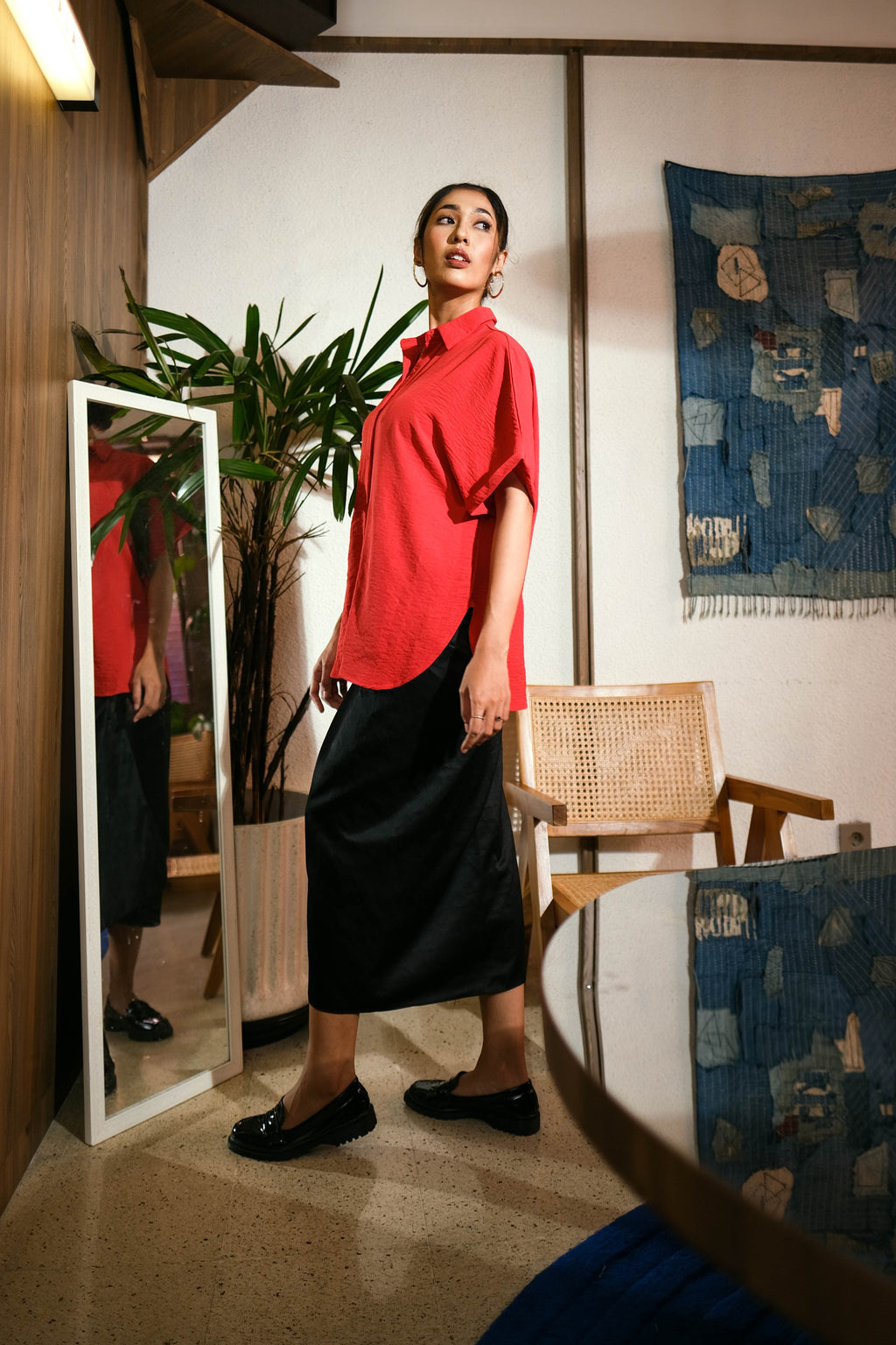 Twila Flowy Blouse Red