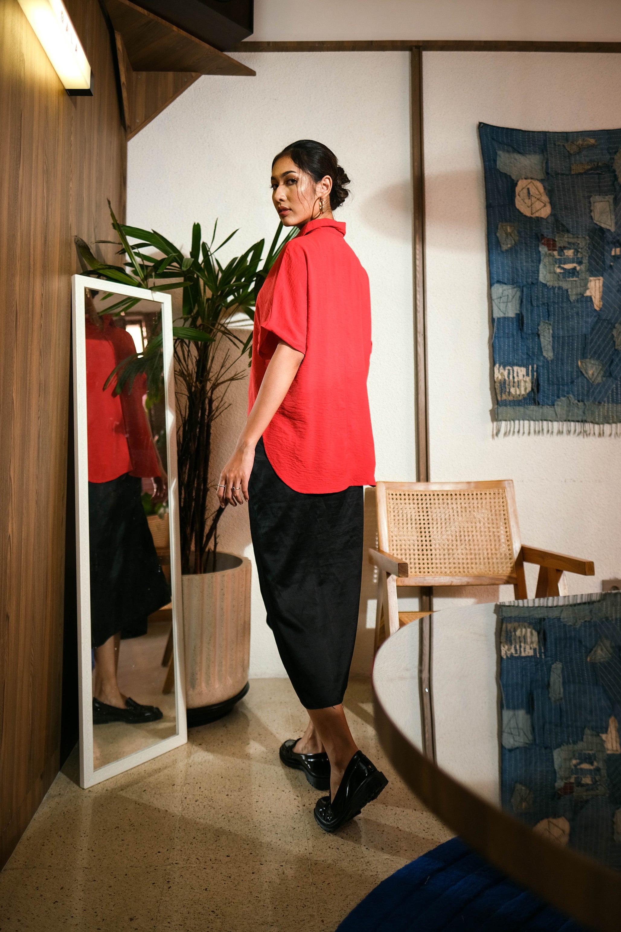 Twila Flowy Blouse Red