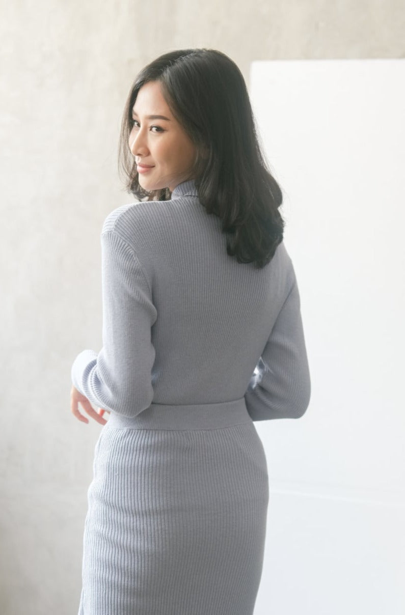 Iva Knitted Blouse Cerulean