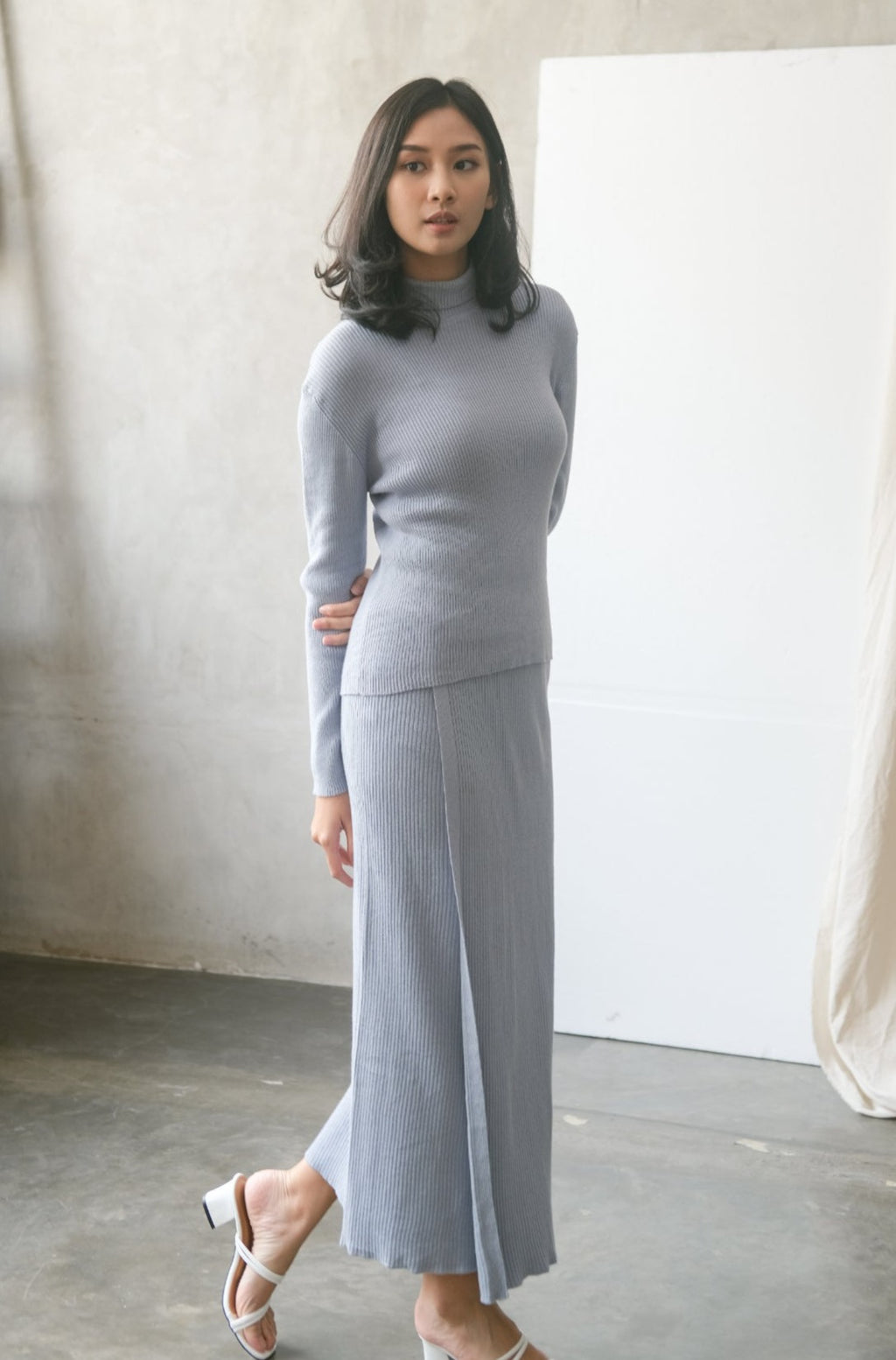 Iva Knitted Blouse Cerulean