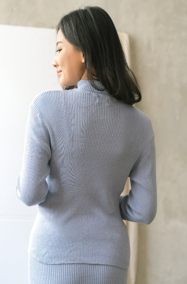 Iva Knitted Blouse Cerulean