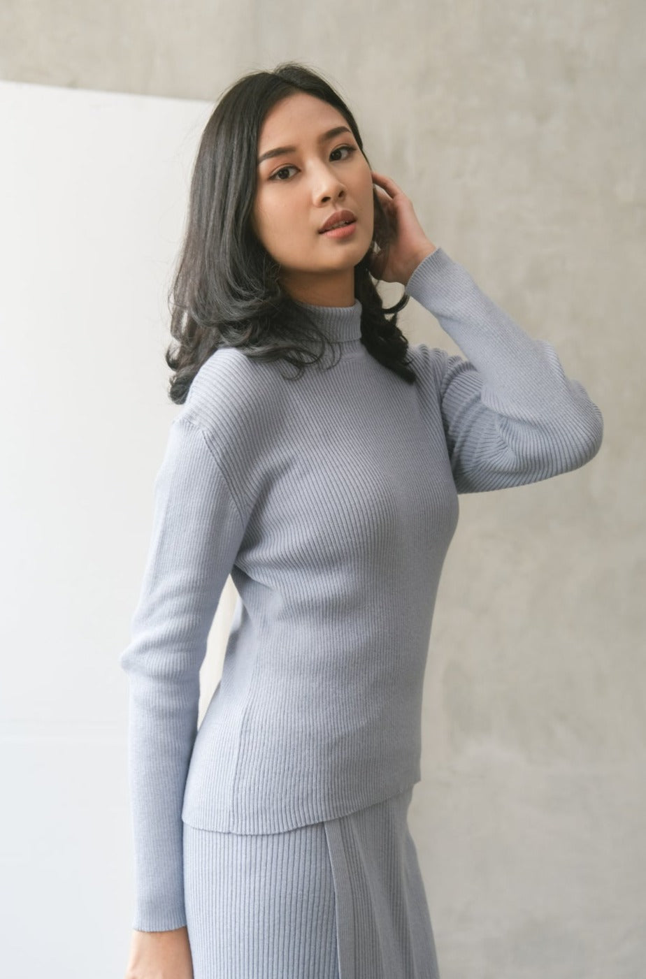 Iva Knitted Blouse Cerulean