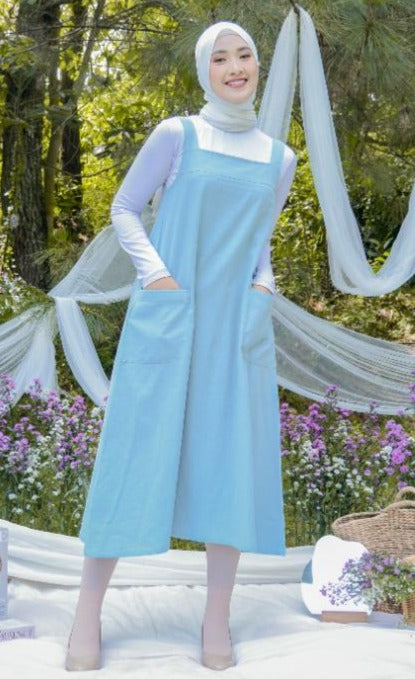 Tabina Linen Dress Cerulean Blue