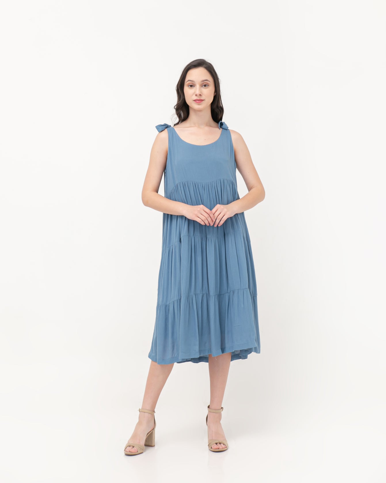 Quinly Crinkle Dress Cerulean