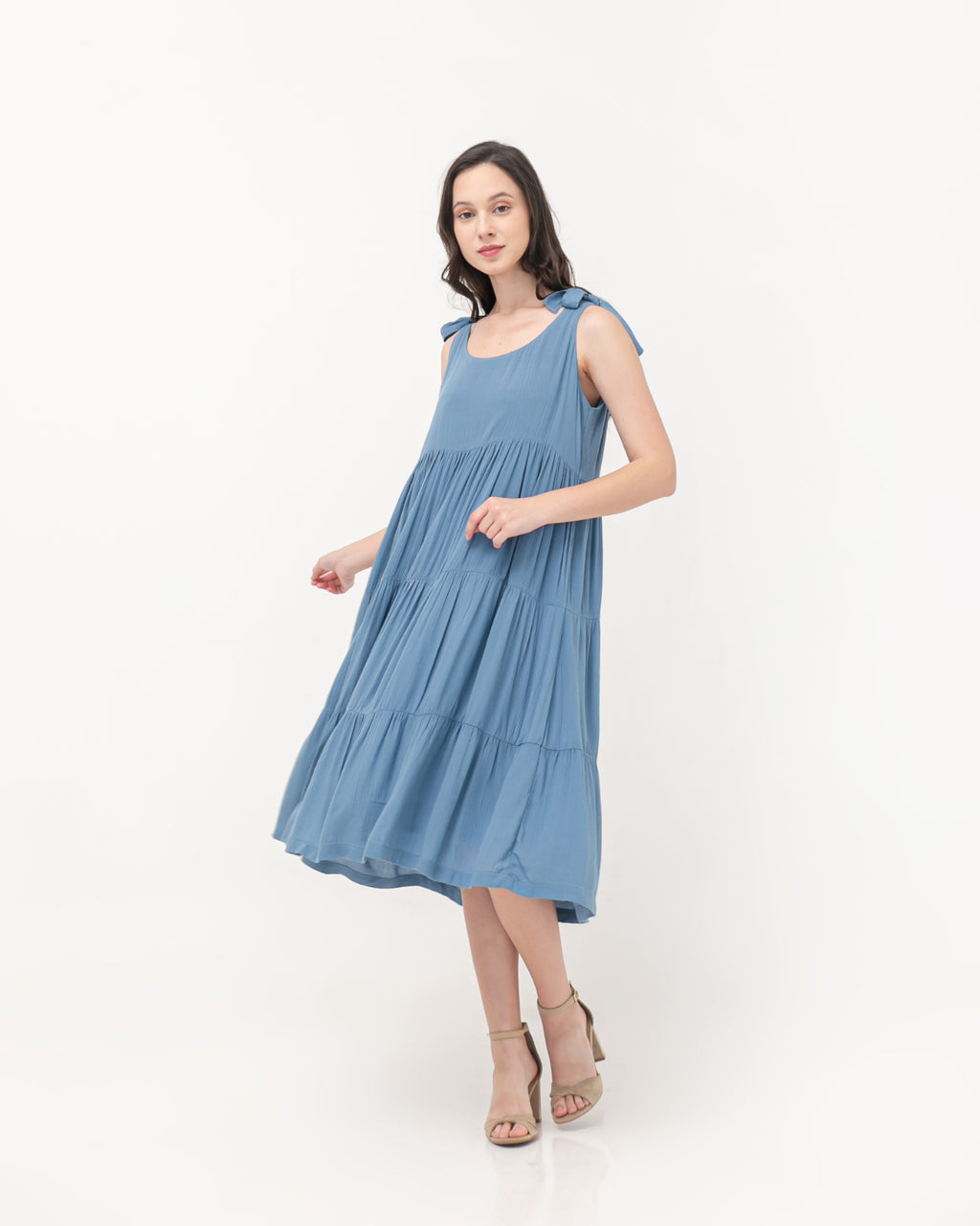 Quinly Crinkle Dress Cerulean