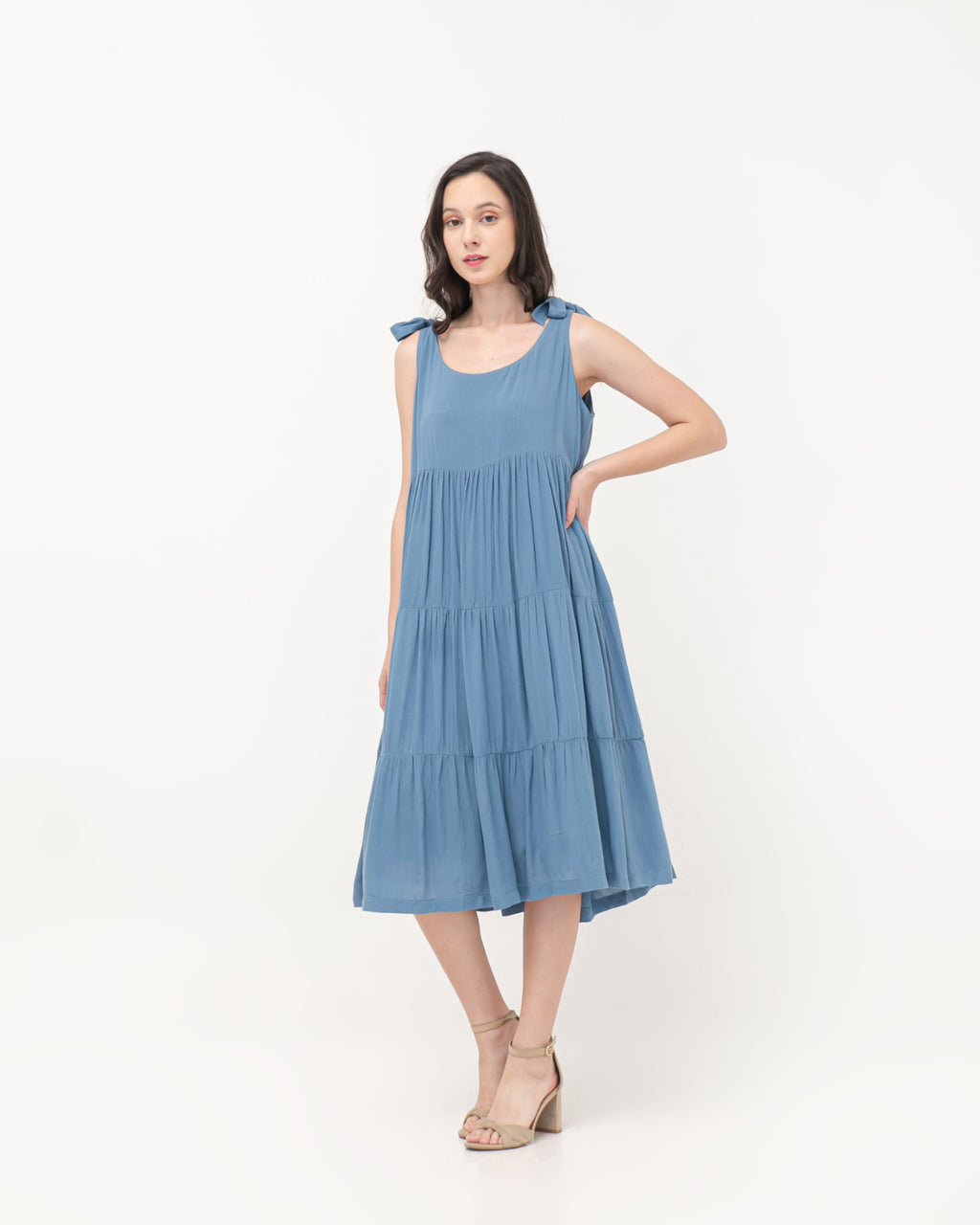 Quinly Crinkle Dress Cerulean