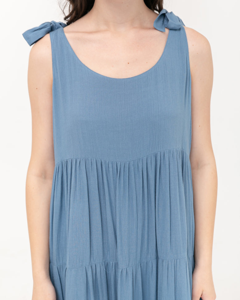 Quinly Crinkle Dress Cerulean