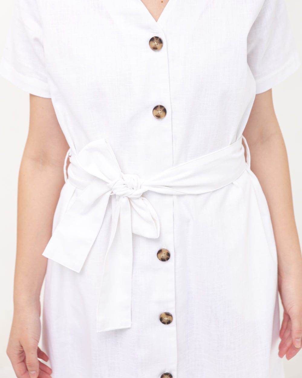 Nadira Linen Dress White