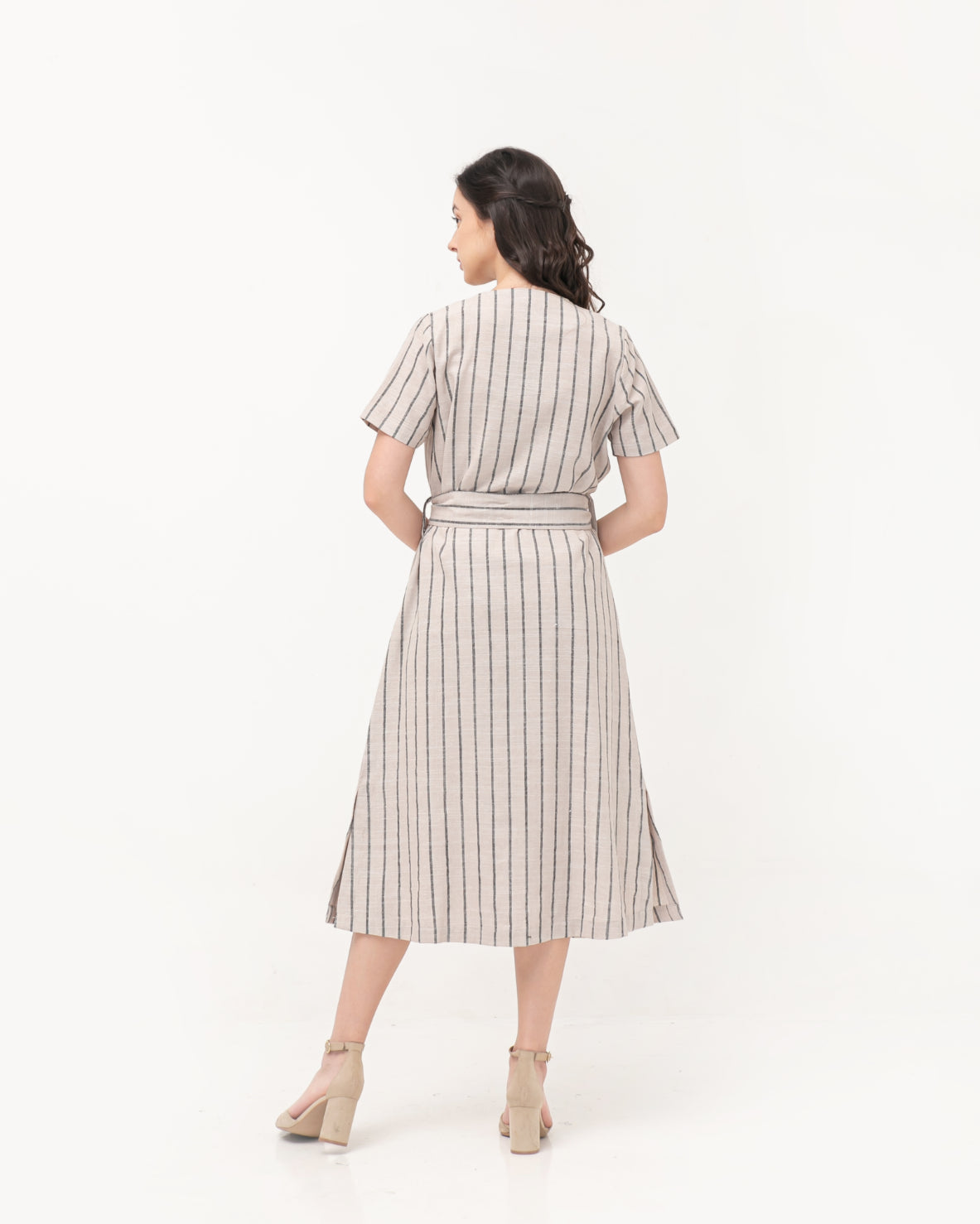 Nadira Linen Dress Stripes