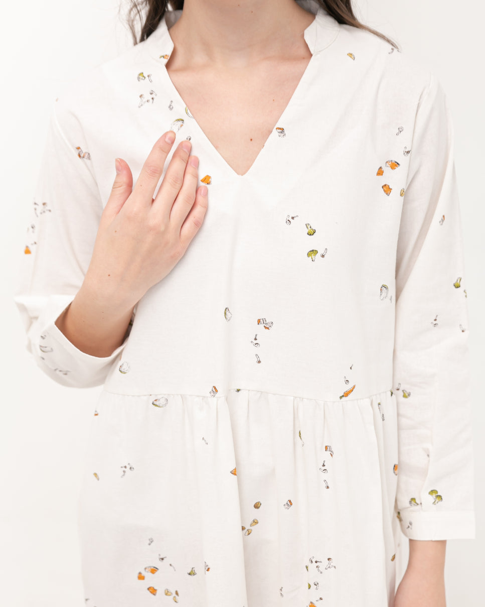 Kristin Linen Dress White