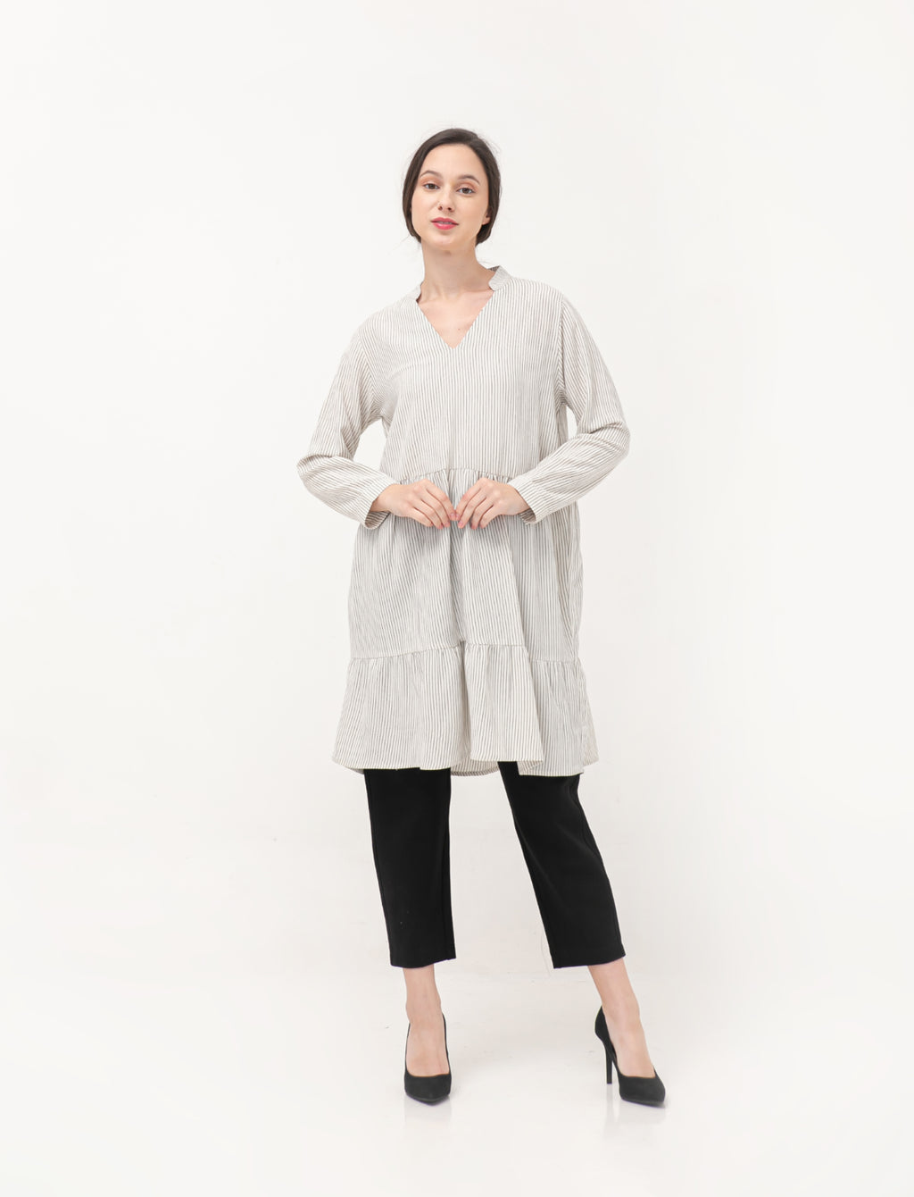 Kristin Linen Dress Stripes