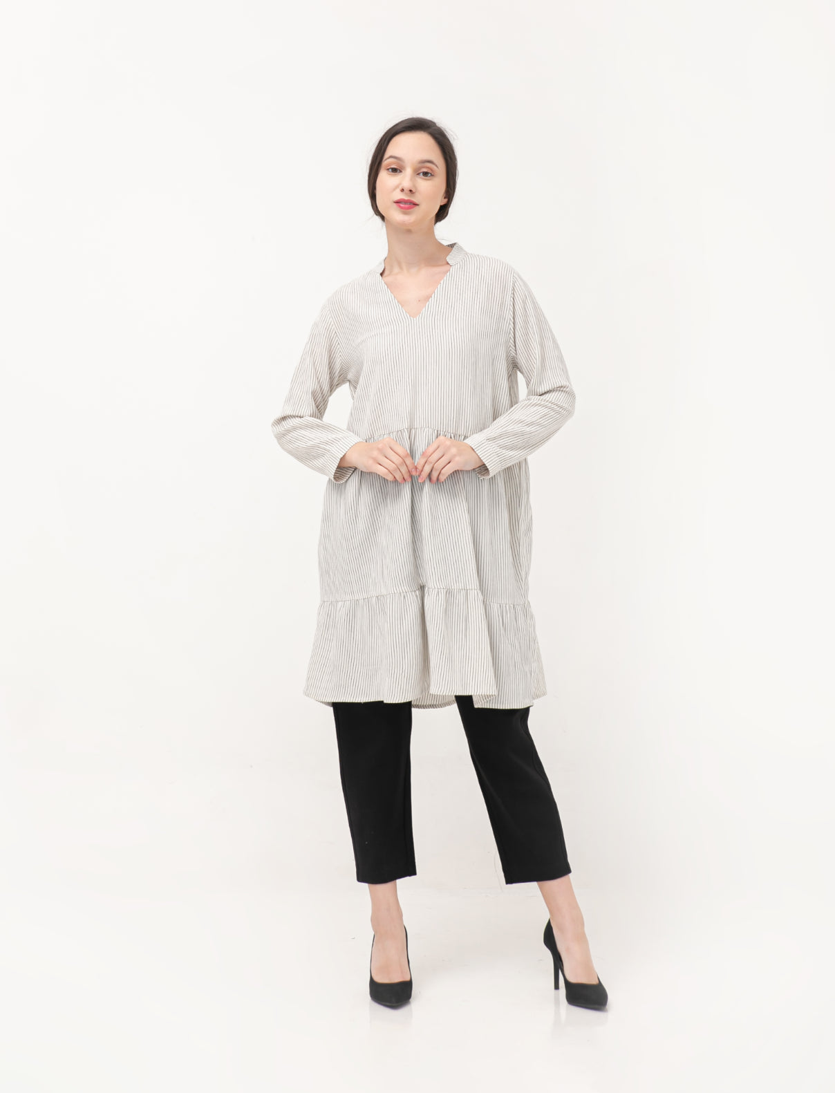 Kristin Linen Dress Stripes