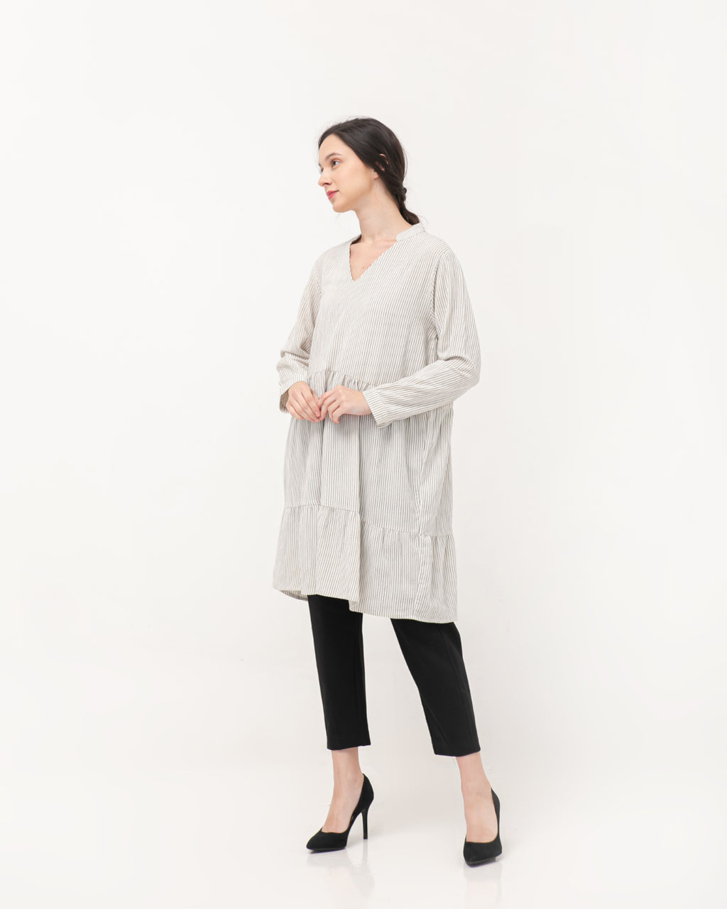 Kristin Linen Dress Stripes