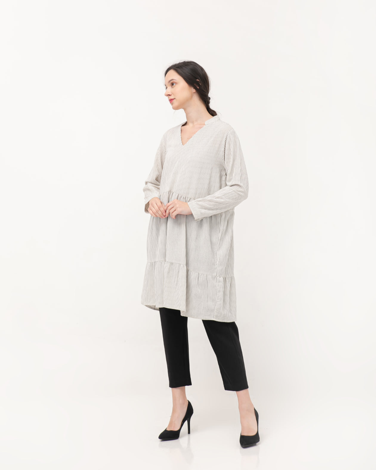 Kristin Linen Dress Stripes