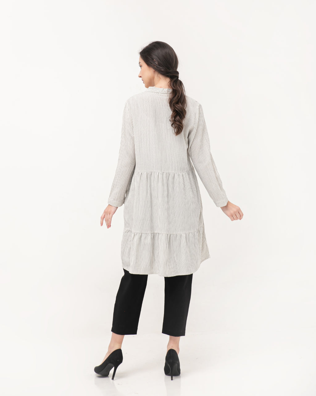 Kristin Linen Dress Stripes